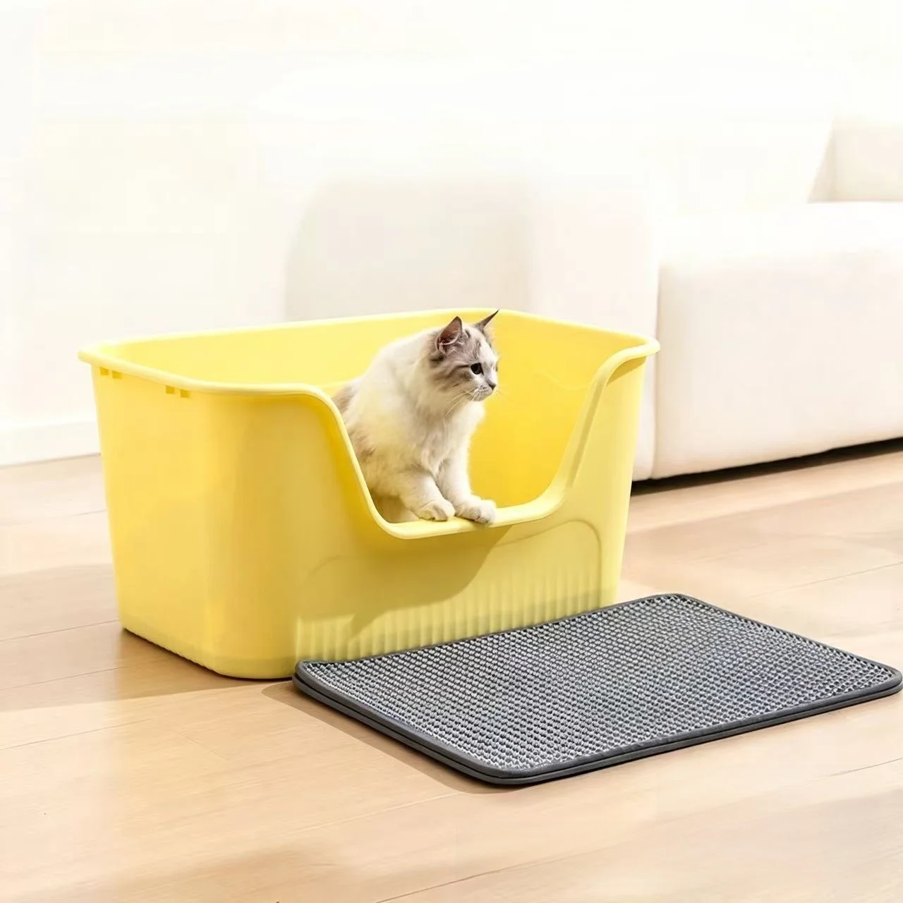 Large Size  Litter Box Enclosed Anti-Splash Odor Control Complete Set for Kittens Pet Toilet  Bathroom PP Material