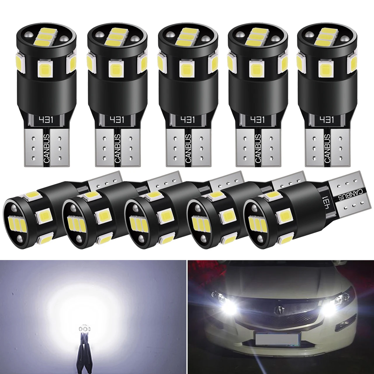 T10 W5w Led Canbus Super Bright 5w5 194 168 2825 2827 2821 2721 Side Lights Bulbs On Car Interior Diode Lamps Auto For Vw t5 t4