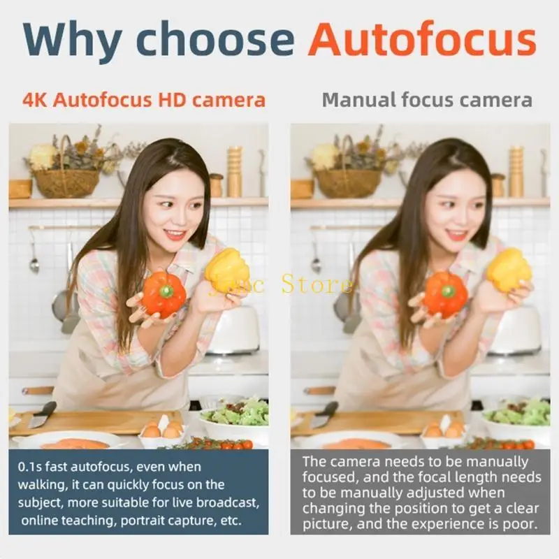 LX0B 1080P AutoFocus Webcam ordinateur beauté Web caméra lampe avec micro