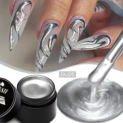 8ML Super Bright Metallic Painting Gel Polish Gold Silver Mirror Gel Nail Polish Flower Drawing Lines French Nail Varnish