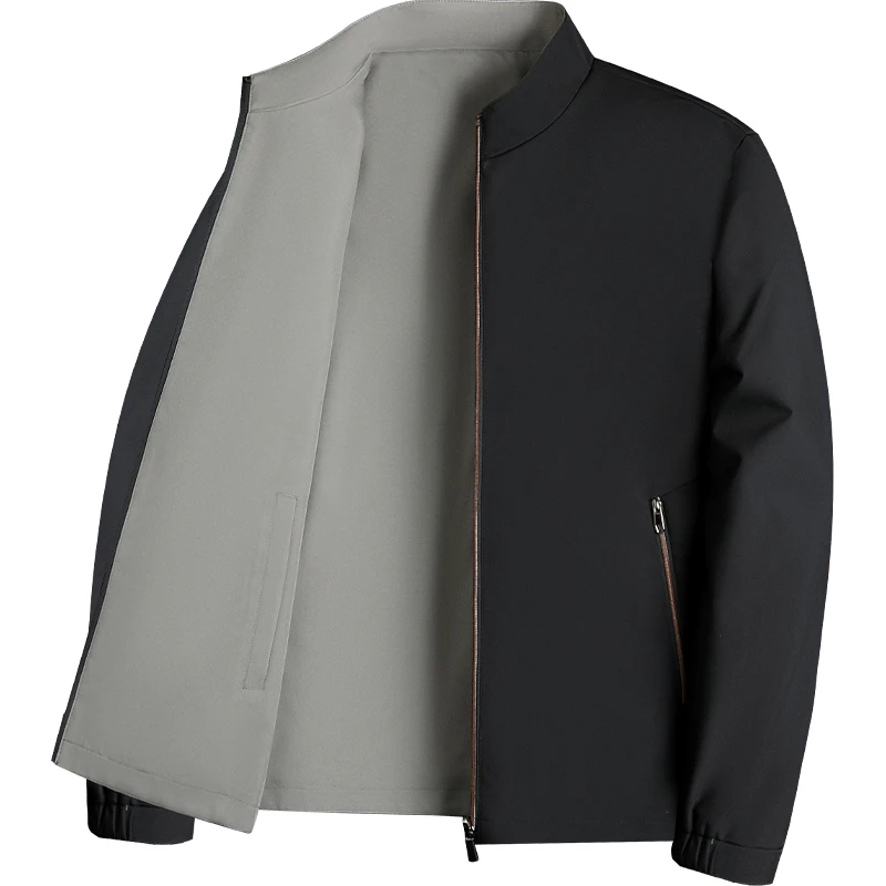 Busin Casual Double-Sided Wear Colletto alla coreana Jaet da uomo Autunno Primavera Cappotto aggiuntivo per papà di mezza età Sle