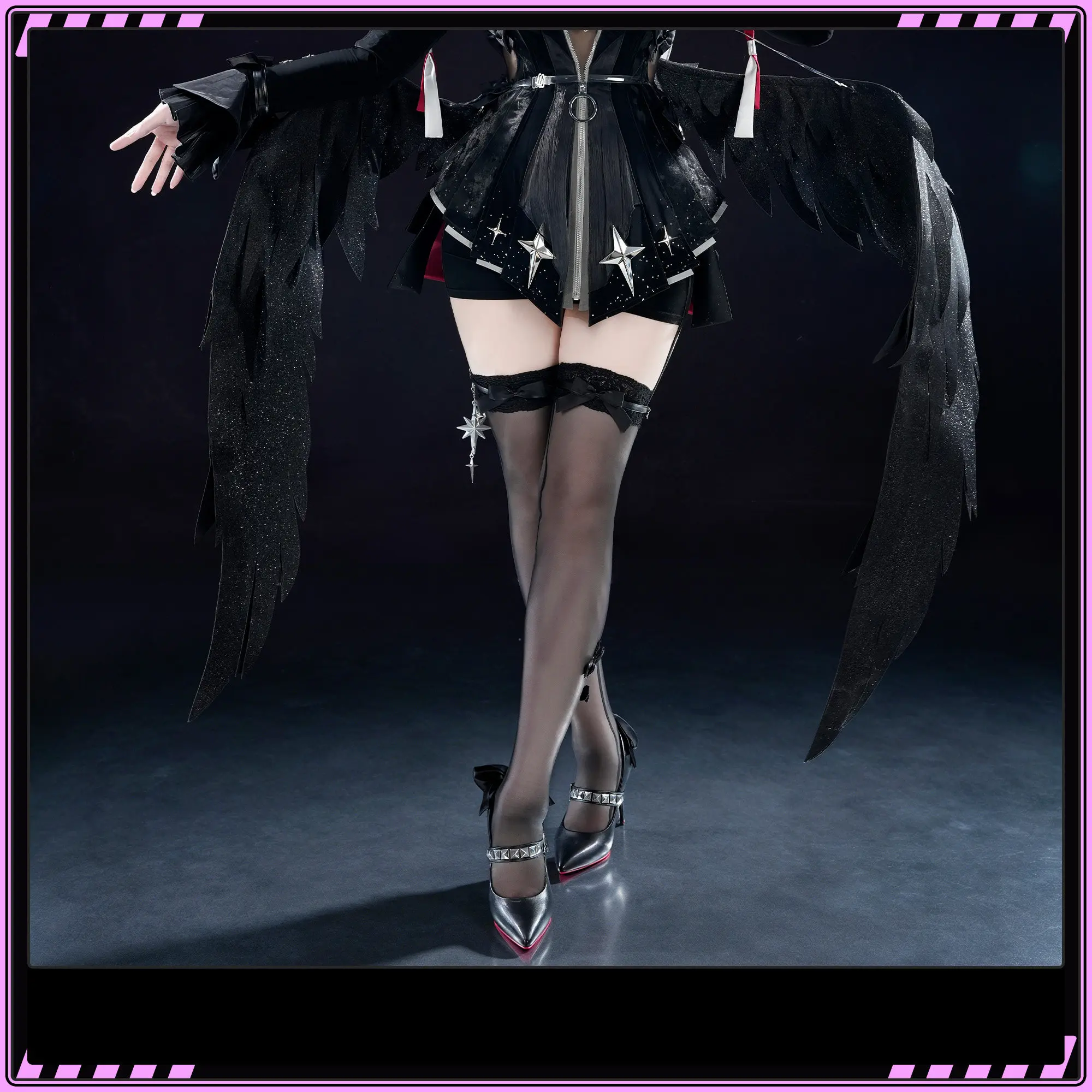 Ramiel Cosplay Prop Shining Black Wings Prop Game Zenless Zone Zero ZZZ Remielle Dan Halloween Role Play Anime Outfit For Women