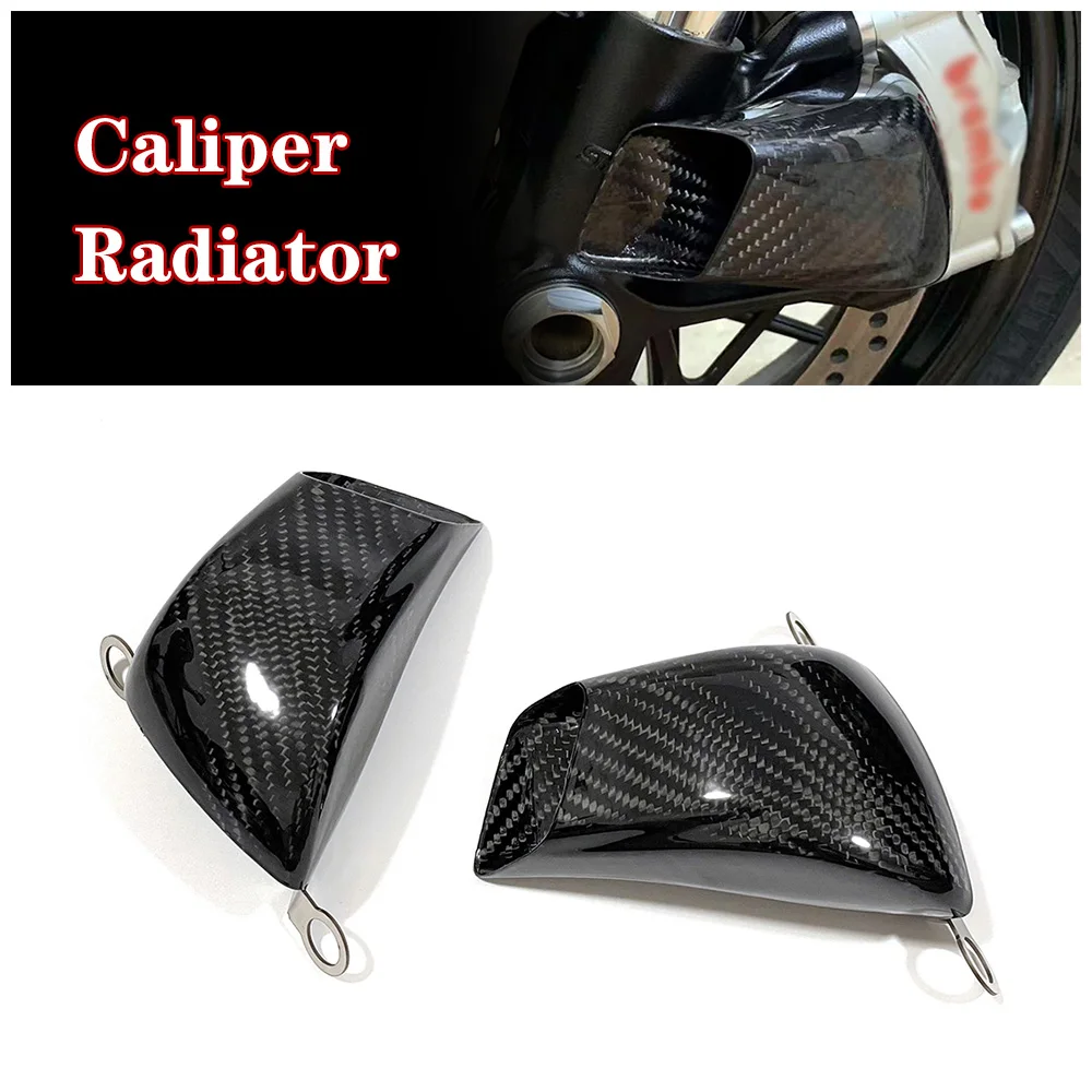 

For Triumph Street Triple 765 R RS 2017-2024 2025 Motorcycle Carbon Fiber Front Caliper Radiator Heat Sink Cover Parts Kits