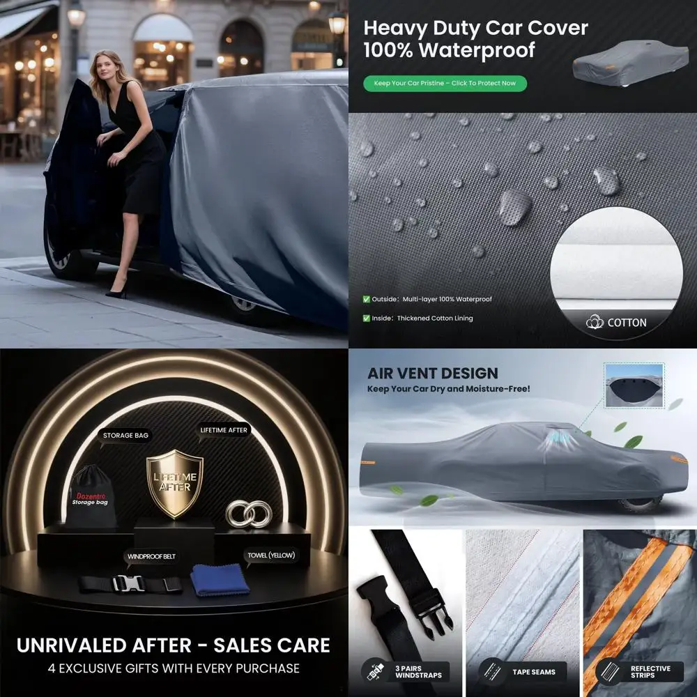 

Улучшенный дышащий чехол для автомобиля с хлопковой подкладкой, дверью на молнии, защитой от УФ-излучения для моделей 1991-2010 годов, включает полотенце