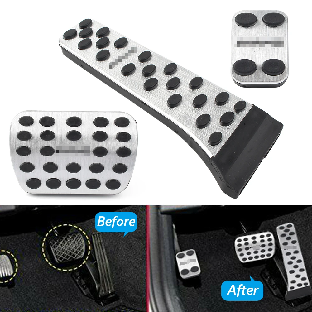 Car Brake Pedal Gas Throttle Cover Set For Mercedes Benz E-Class GLC-Class 2016-2019 & C-Class 2015 2016 2017 2018 2019 3Pcs