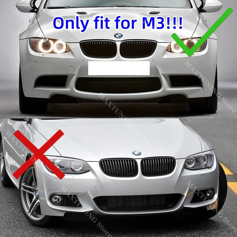 المصد الأمامي الفاصل لسيارات BMW 3 Series E90 E92 E93 M3 2007-2013 2 قطعة ملمع أسود سبويلر الناشر الشفاه التحديثية طقم الجسم ضبط