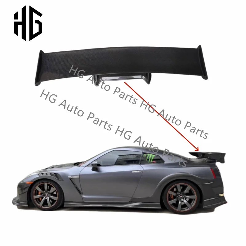 

Amazing Quality Real Carbon Fiber Nismo Style Rear Bumper Lip Trunk Spoiler For Nissan GTR R35 Car Rear Wing Modified Parts