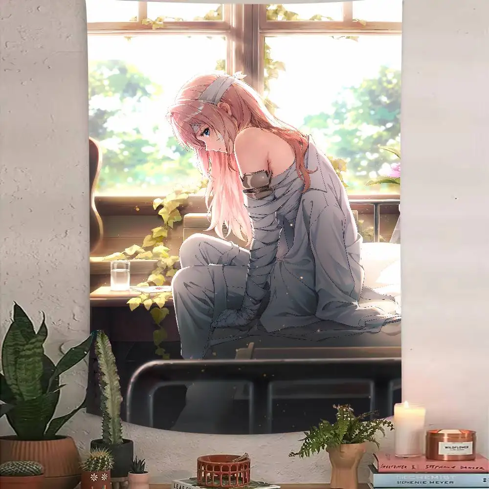 xl Kawaii Hot Cute Violet Evergarden Anime Girl Tapestry Decoration Bedroom Dormitory Background Cloth Living Room Club Tapestry