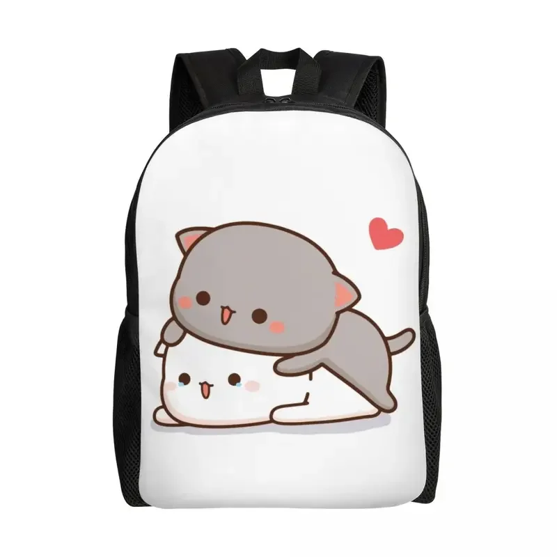 

Peach And Goma Mochi Cat Tears Backpacks for Men Women Waterproof School College Bag Print Bookbag