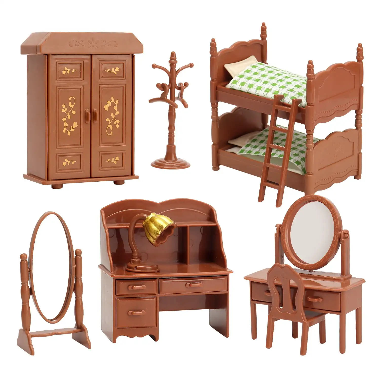 Set di mobili per casa delle bambole Camera da letto Giocattolo Simulazione Foresta Coniglio Famiglia Casa delle bambole Accessorio in miniatura Giochi di finzione educativi Giocattoli