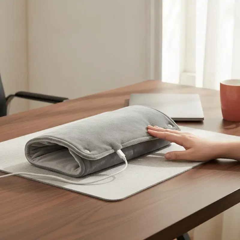 USB Thermostatic Hand Warmer Anti-pilling Short Velvet Fast Heating Shawl for Legs Office Home Winter Use