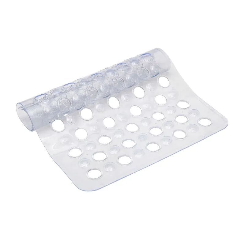 

Vinyl Bath Mat with Suction Cups and Drain Holes, 27 x 14.5 Inches, Clear