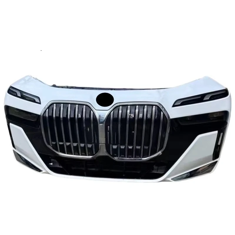 For  7 Series G70 G73 M760ex All Black Front Bumper Radiator Grill Anti-Collision Beam & ABS Fog Light Cut-Outs