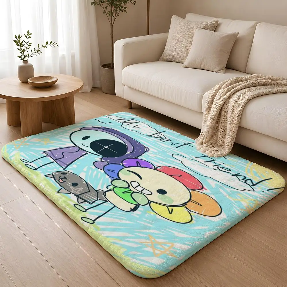 D-Dandys World Pebble Fleece Floor Mat Flannel Rug Non Slip Absorbent Soft Washable For Entryway Hallway Bathroom Kitchen Decor