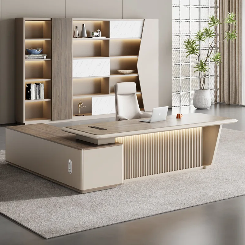 

Современный роскошный офисный стол для руководителя с современным дизайном и покрытием из меламиновой плиты для кабинета начальника или менеджера.