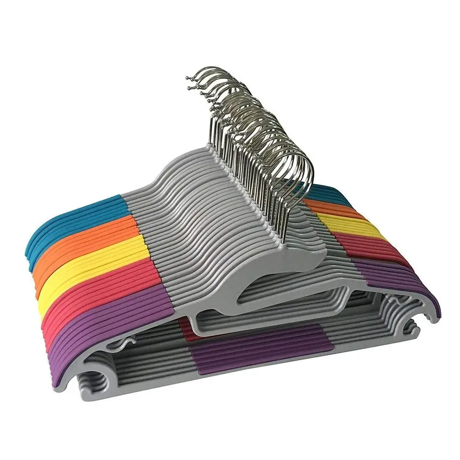 

30 упаковок легких нескользящих прочных пластиковых вешалок для одежды, идеально подходящих для брюк, платья, куртки, нижнего белья и рубашек, 5 смешанных 01, 5