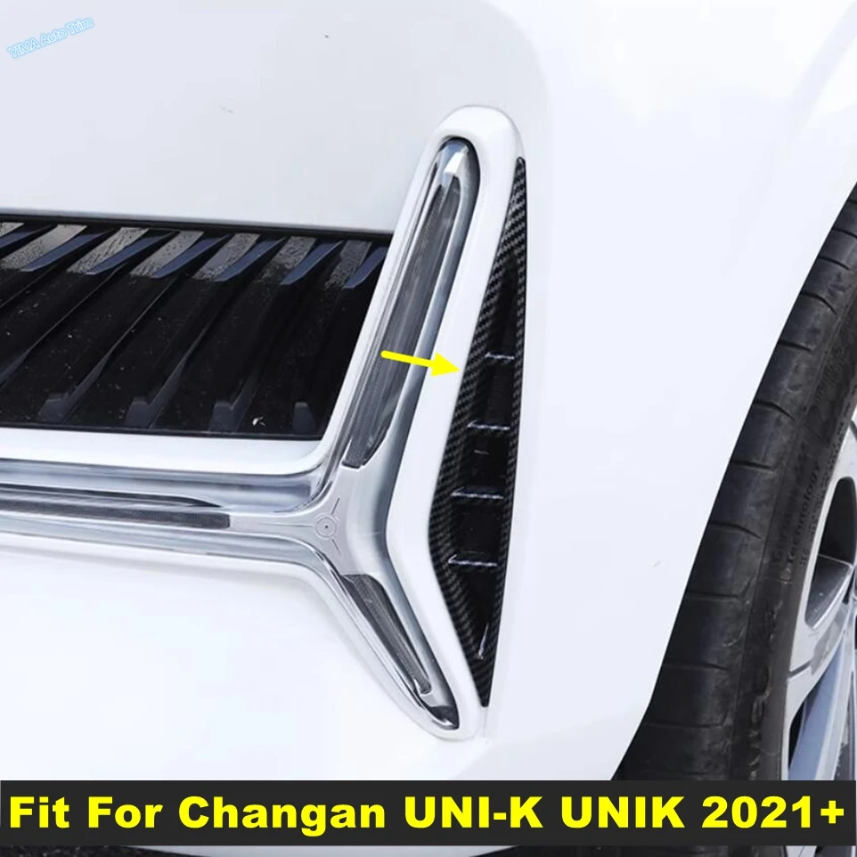 

Carbon Fiber Look Auto Front Fog Lights Lamps Eyelid Eyebrows Stripes Cover Trim Accessories For Changan UNI-K UNIK 2021 - 2024