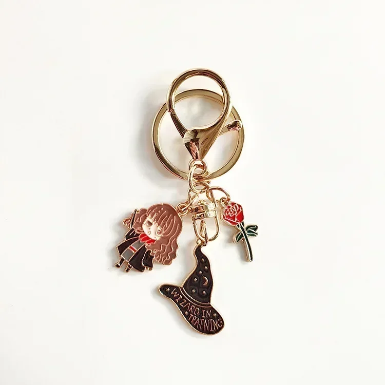 Harries Potters Keychain Magic Academy Cartoon Hogwarts Pendant Anime Peripherals Gryffindor Ravenclaw Souvenir Children Gifts