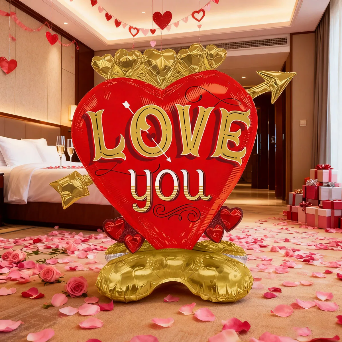 بالون فيلم الحب من الألومنيوم لعيد الحب لعيد الحب، اقتراح الزفاف، زينة عيد الميلاد، بالون الديكور الرومانسي #1