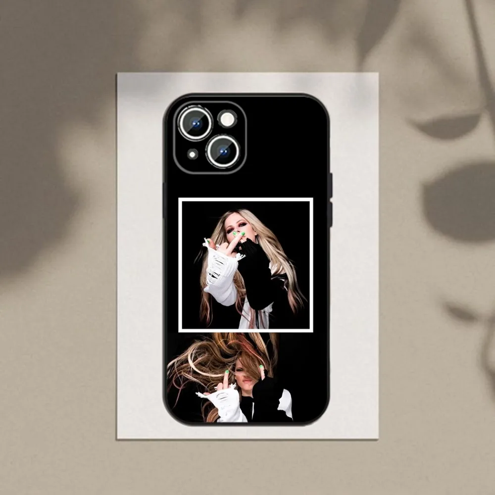 A-Avril L-Lavigne Coque   Phone Case For Apple iPhone 15,14,13,12,11,XS,XR,X,8,7,Pro,Max,Plus,mini Silicone Black Cover