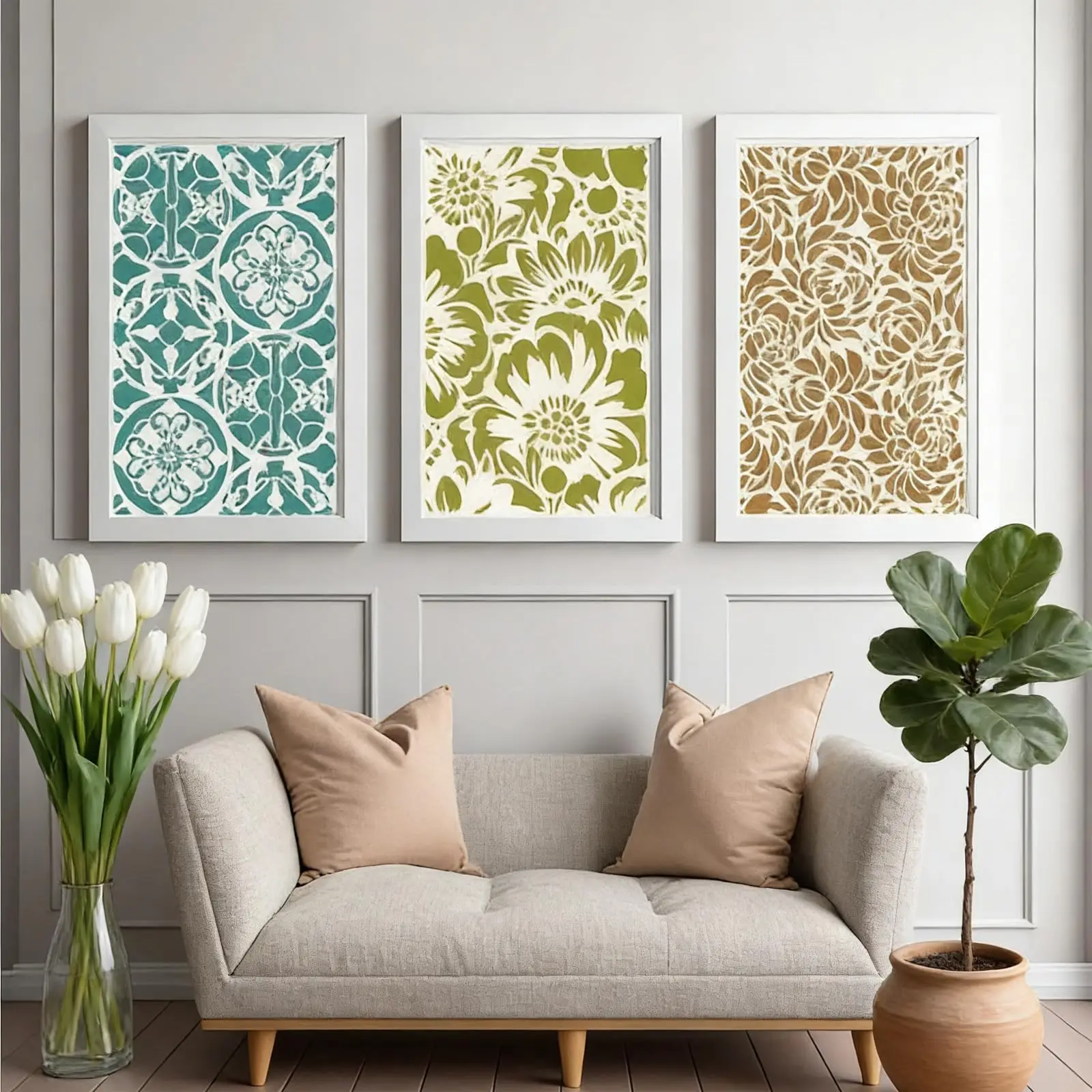 16/24Pcs Reusable Stencils Set, Abstract Texture Brick Pattern for Painting, Drawing, Card Making,Canvas, Furniture,Mixed Media