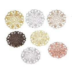 BoYuTe Factory Supply Metal Brass Stamping Filigree Flower Materials Handmade DIY Jewelry Accessories