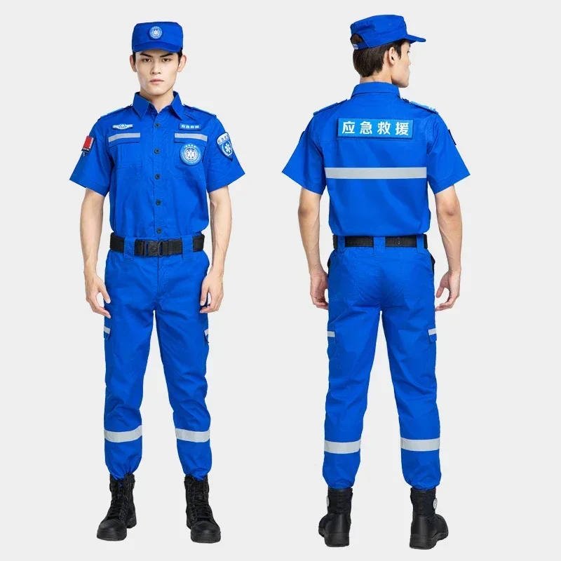 New Emergency Rescue Clothing Fire Fighter Suit Disaster Relief Coat Anti-static Wear-resistant Coverall Labor Uniforms