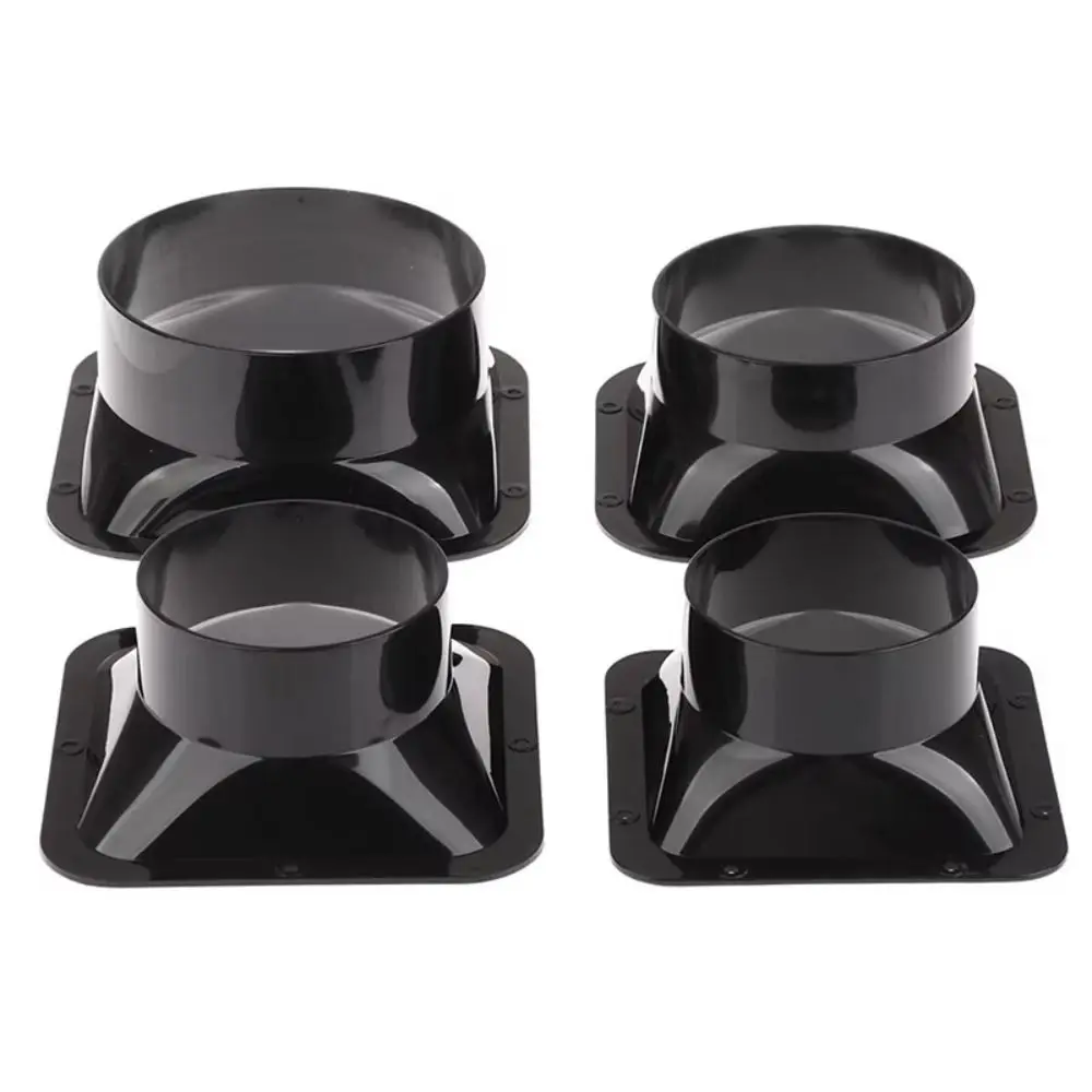 

Соединение вентилятора Настенный фланцевый соединитель из АБС-пластика Черное соединение вентиляционной трубы Соединение воздуховодов Вентиляционная труба