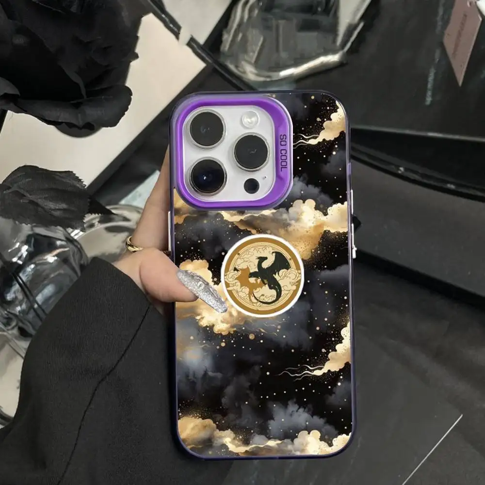 حافظة هاتف F-Fourth W-Wing Novel لهاتف iPhone 16,15,14,17,13,12,11,XS,Mini,Pro,SE,MAX غطاء سيليكون أرجواني غير لامع