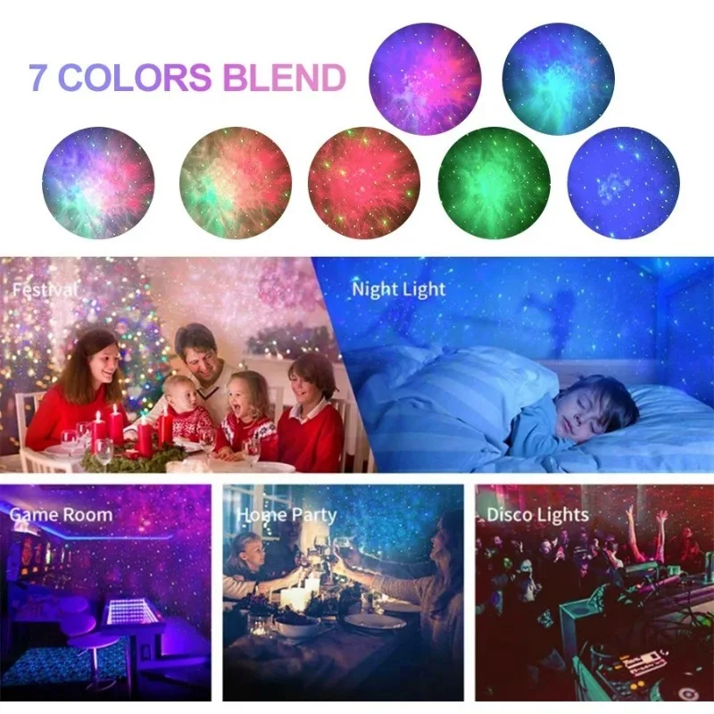 Star Galaxy Starry Sky Projector Rotating Water Waving Night Light Led Colorful Nebula Cloud Lamp for Room Decor Nightlights