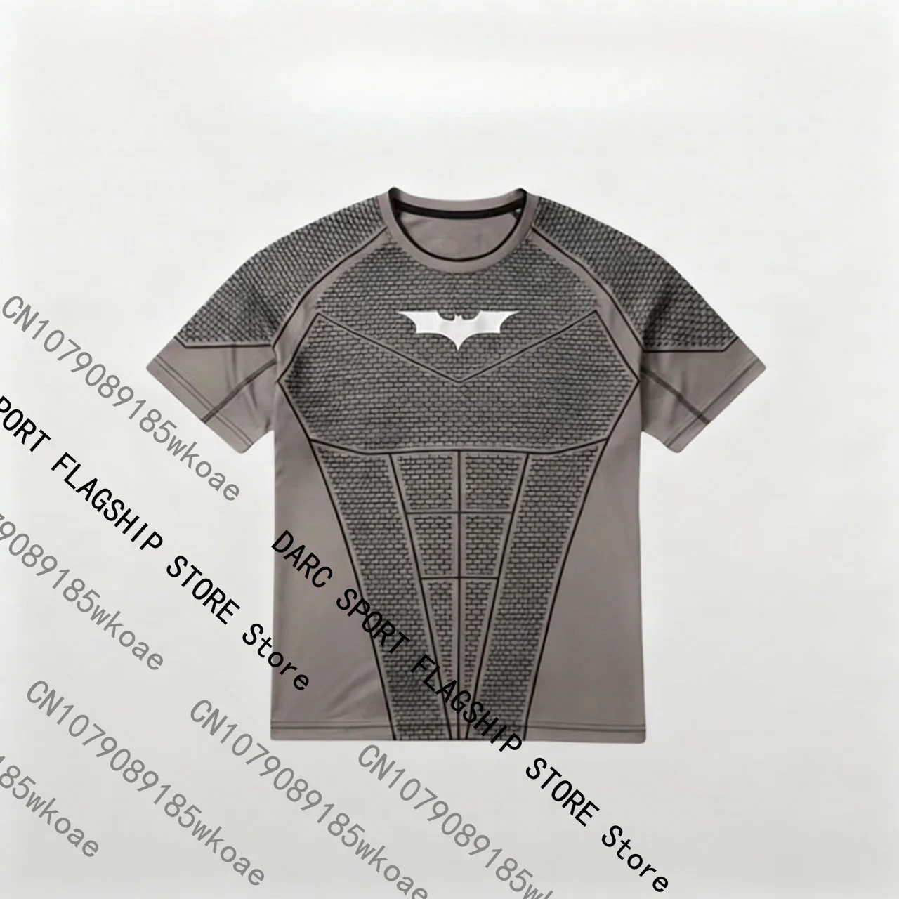 Sports T-shirt Men's Sports Running Fitness Top Breathable Quick Drying Bat Pattern Short Sleeve Classic Trendy Street Style