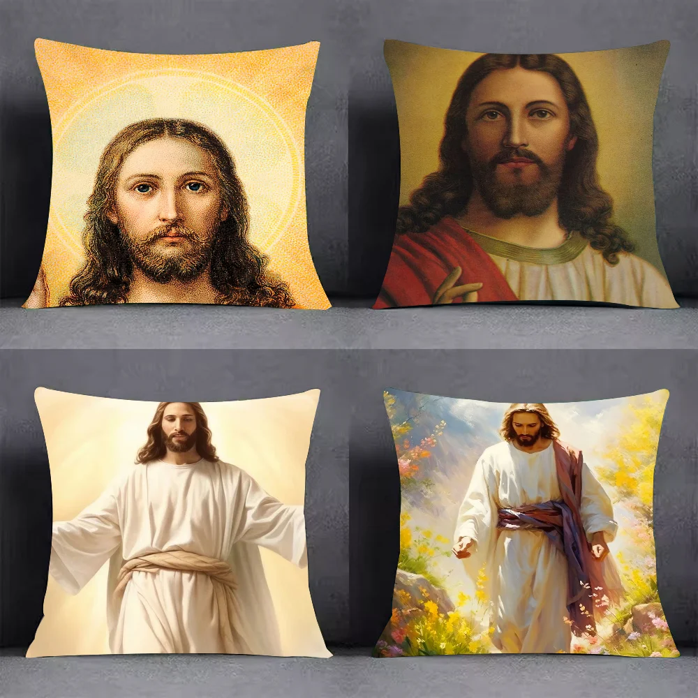

J-JesusC-Christianity P-Priest Pillow Case Cover Square Sofa with for pattern comfortable cushionsuitable of room