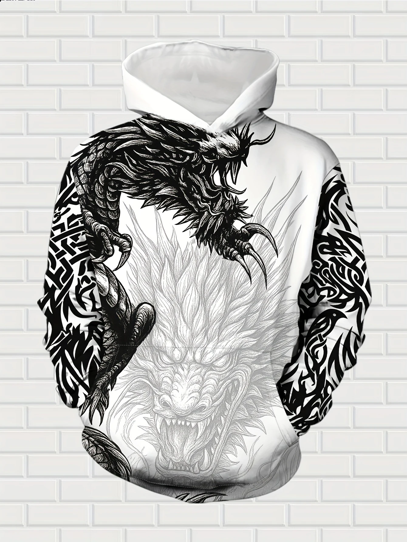 جديد وصول عادية الشتاء الخريف التنين نمط ثلاثية الأبعاد مطبوعة هوديي وسراويل مجموعة رياضية 2 قطعة مجموعة ملابس رياضية الرجال الملابس Sui