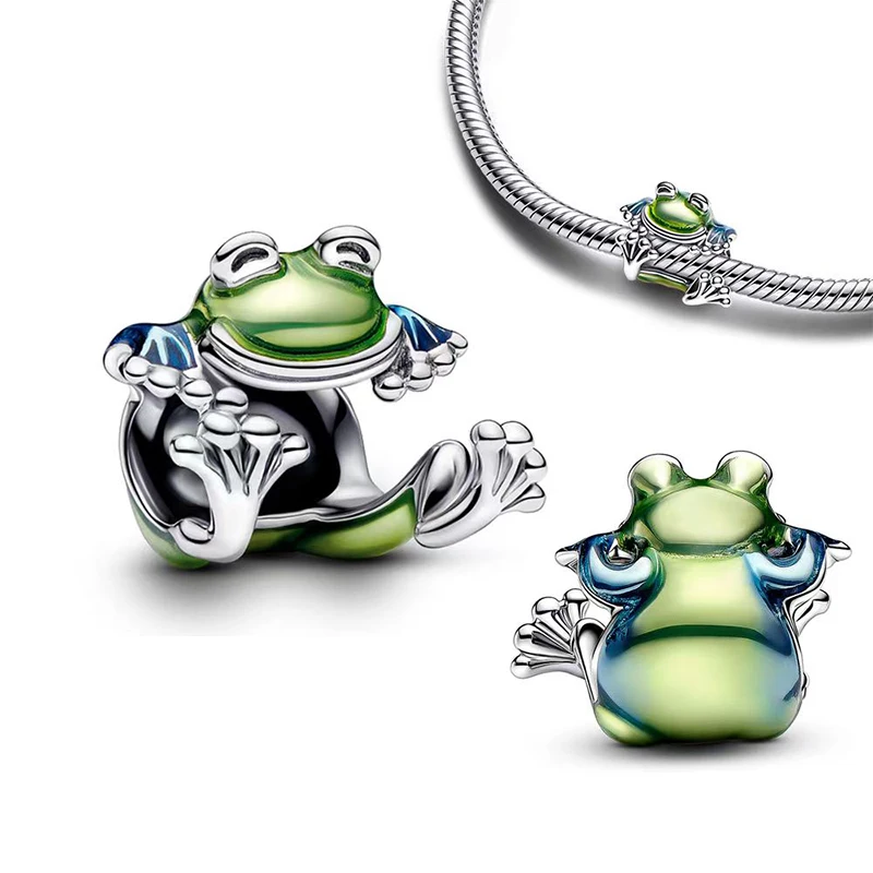 

Charms Plata De Ley 925 Silver Frog Charms Beads Fits Pandora Original Bracelet Necklace For Women DIY Fine Jewelry Gifts New in