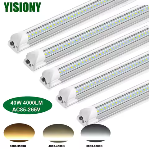40W 4000LM T8 4ft 120cm V-Shape Integrated LED Tube Lamps 3000K-6500K AC85-265V Super Bright Led Fluorescent Lights