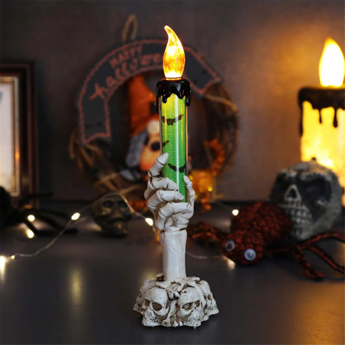 NNVC Halloween Decorations, Hands Hold Lighted Candle Light Stakes, Waterproof Candle Light Stakes for Indoor Outdoor Party