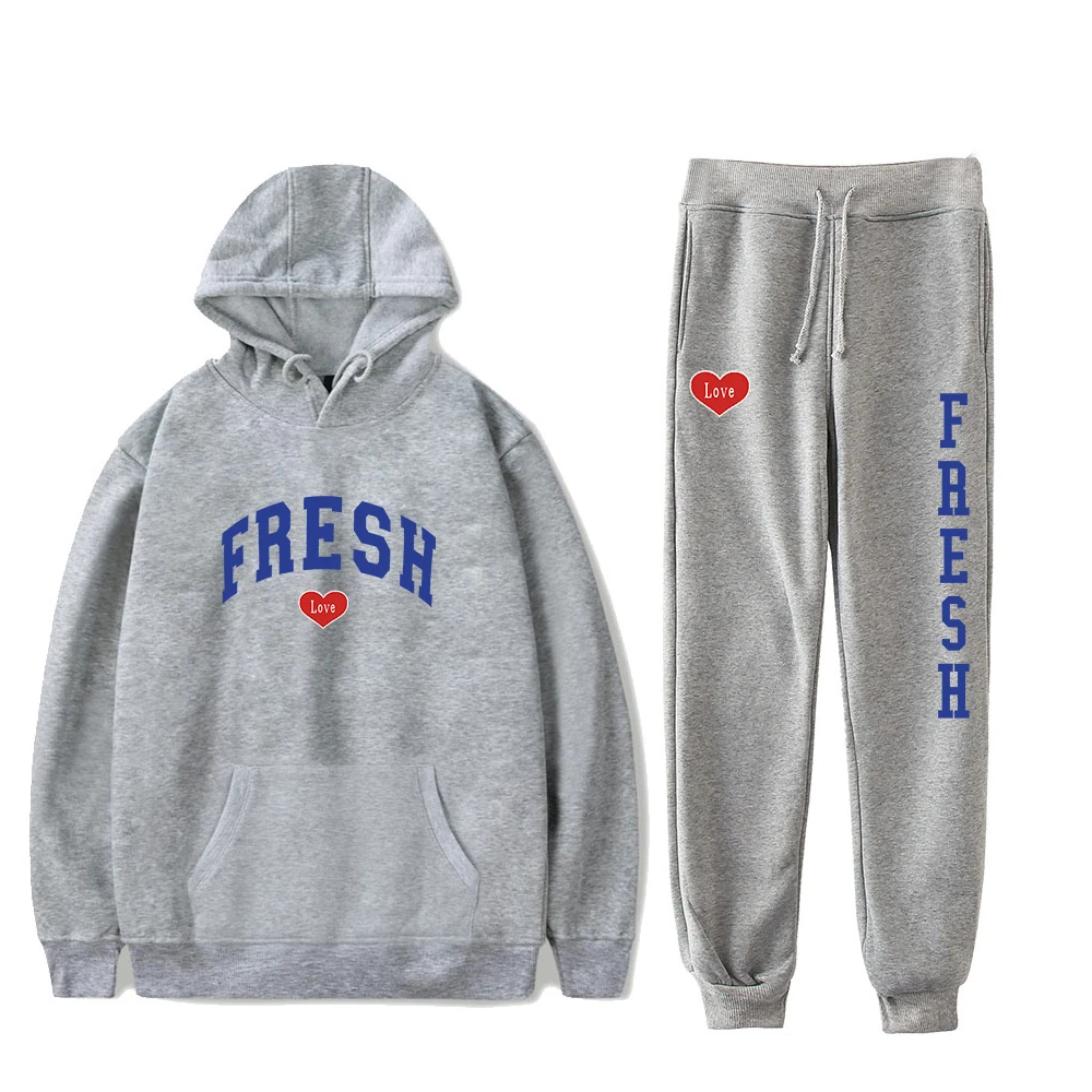 Women Men Set Sturniolo Triplets Hoodie Jogger Pants Two Piece Sweatshirts+Sweatpants Fresh Love Clothes