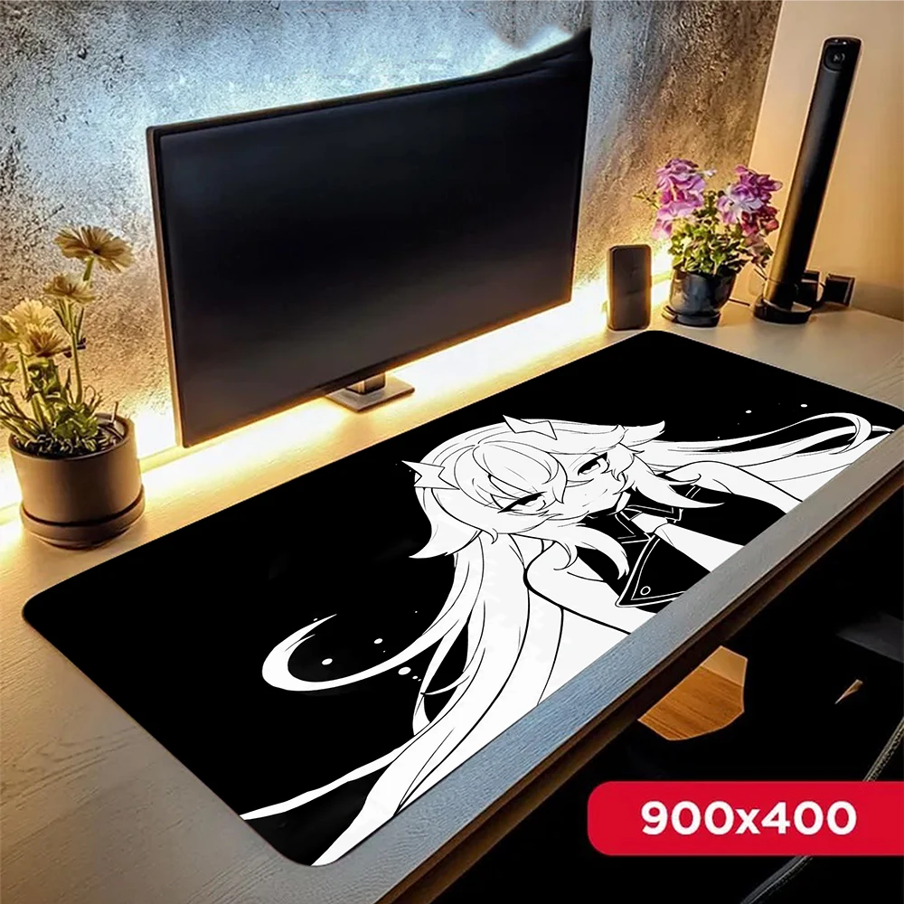 Anime Mask Girl Mouse Pad Gamer YUki Aim Mousemat Japanese Desk Mat Computer Mousepad XXL 90x40cm Keyboard Mat Big Mousepads