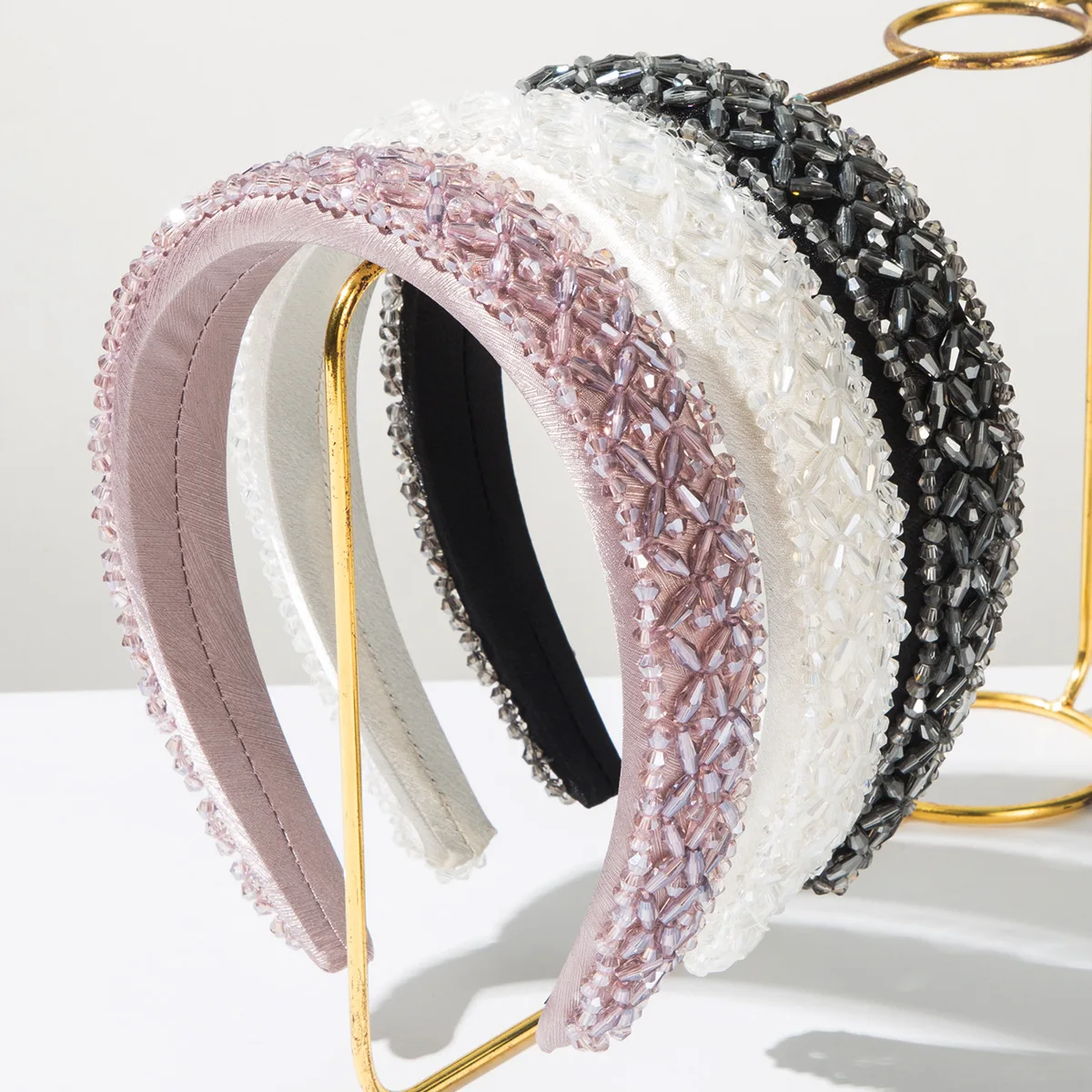 

Fashion Baroque Luxury Crystal Headband Heavy Craftsmanship Hand Sewn Crystal Beaded Shiny Temperament High-end Hair Accessories