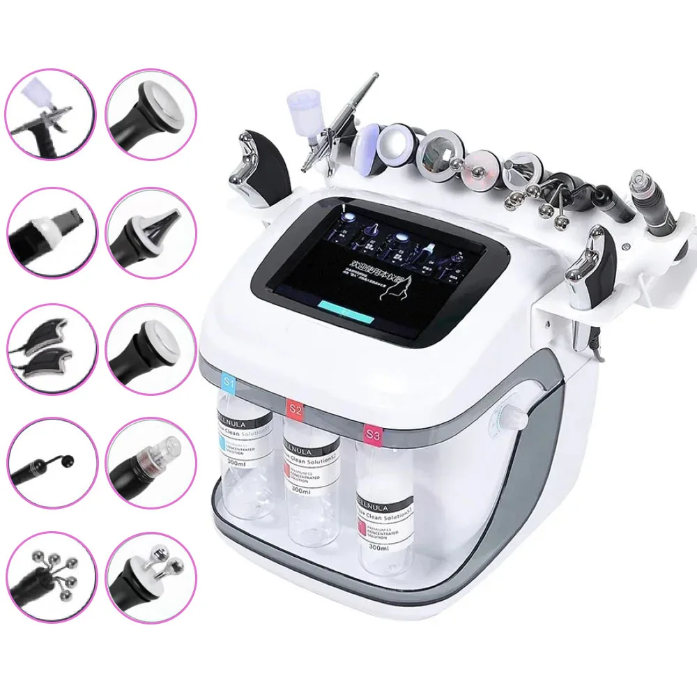 10 in 1 H2O2 Hydro Hydrodermabrasion Machine Facial Deep Cleaning Face Lifting Aqua Peeling Oxigen Jet Peel Skin Care SPA Device