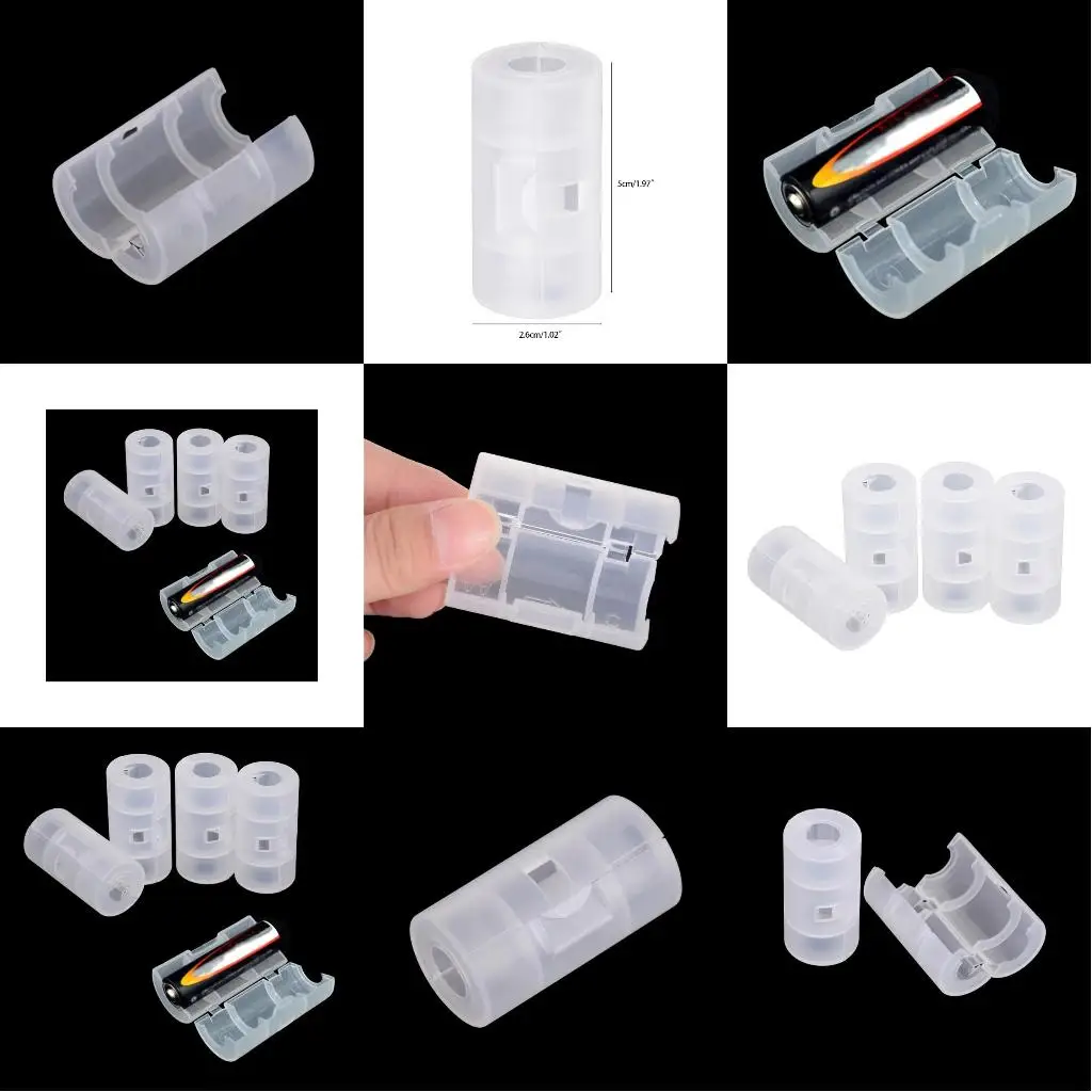  4Pcs Standard Battery To Size C Battery convert Plastic Battery Adapter Box Multipurpose Battery Adapter