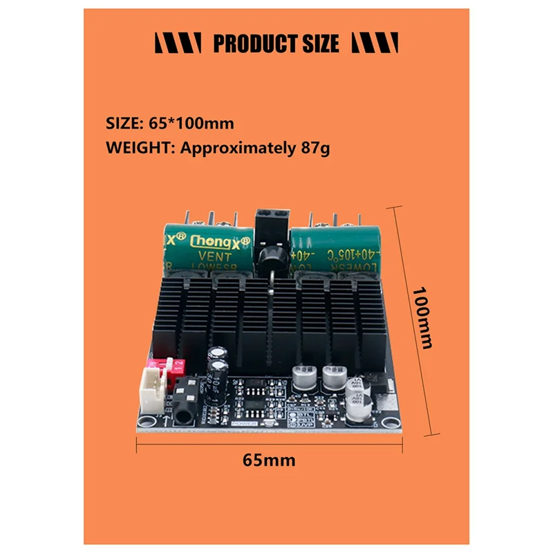 Altavoz Subwoofer Mono con brida ABAC, ZK-2001 de escenario trasero puro TPA3221 100WX2, placa amplificadora Digital de doble canal, amplificador de 200W