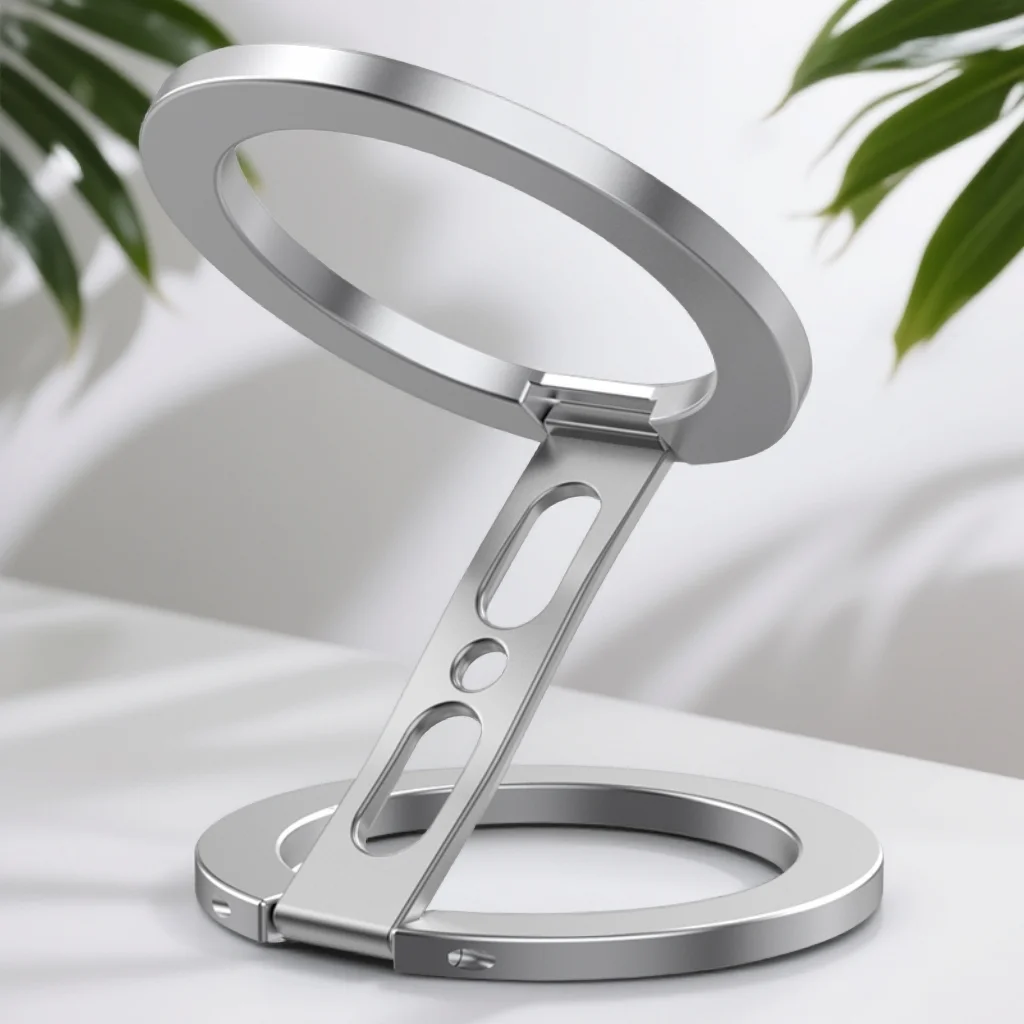 Starker Magnetischer Telefonhalter für MagSafe Doppelseitiger Magnet-Fingerring-Ständer für Desktop-Fitness Klappbare Halterung für Phone 17 16 – Detail 3