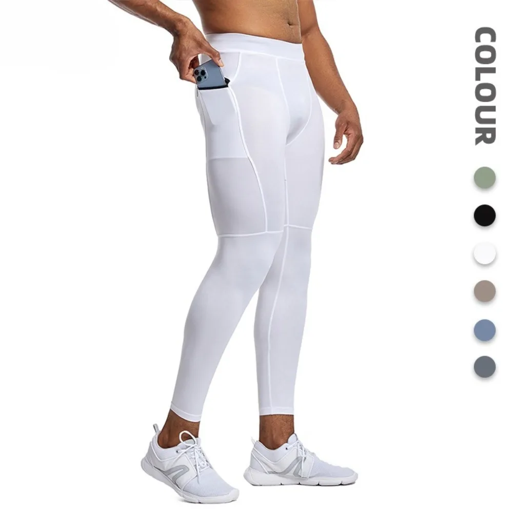 

Winter Fall Men's Workout Leggings - Quick Dry Tight Sports Pants for Running, Basketball & Gym Training