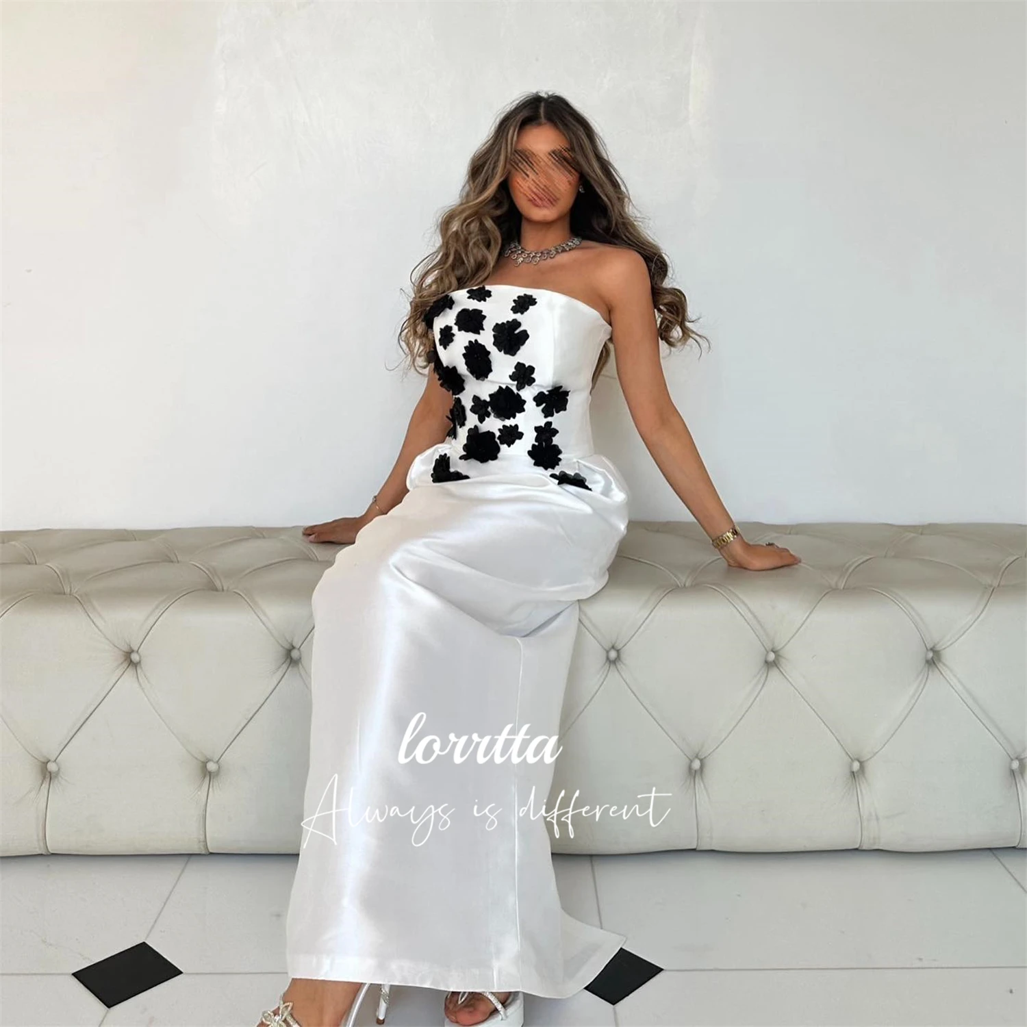 

Lorrtta Party Dress 3D Flower Decoration Mermaid Evening Satin Eid Sharon Happy Dresses 2024 Women Robe De Soiree Femmes Gala