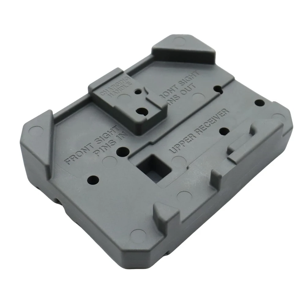 AR 15 Armorers Bench Block Gray Plastic Rifle Reassemble Assembly Repair Tool Pedestal view 2