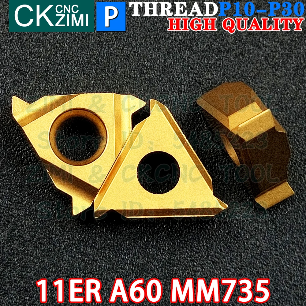 11ER A60 MM735 0.5-1.5 insertos de carburo Izquierda derecha Insertos roscados de rosca externa interna Herramientas RT11.01W G60P MMT11ER AG60 A60 Herramientas de torneado de torno de metal CNC