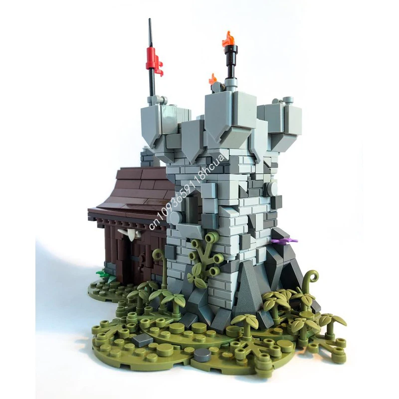 541ピース MOC 城の監視塔前哨基地 城の組み立てブロック クリスマスに最適 DIY クリエイティブ建築 熟練ファン向けギフト