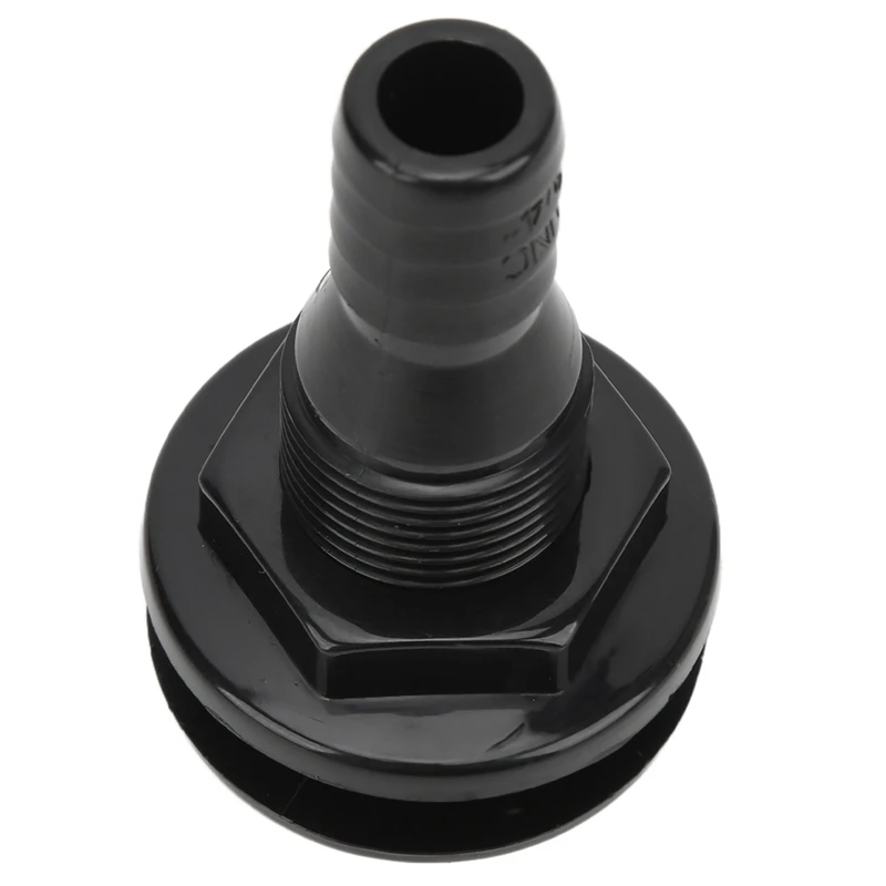 Boat Water Drain Scupper ABS 3/4In Black Through Hull Connector Hose Coupling Drain Outlet