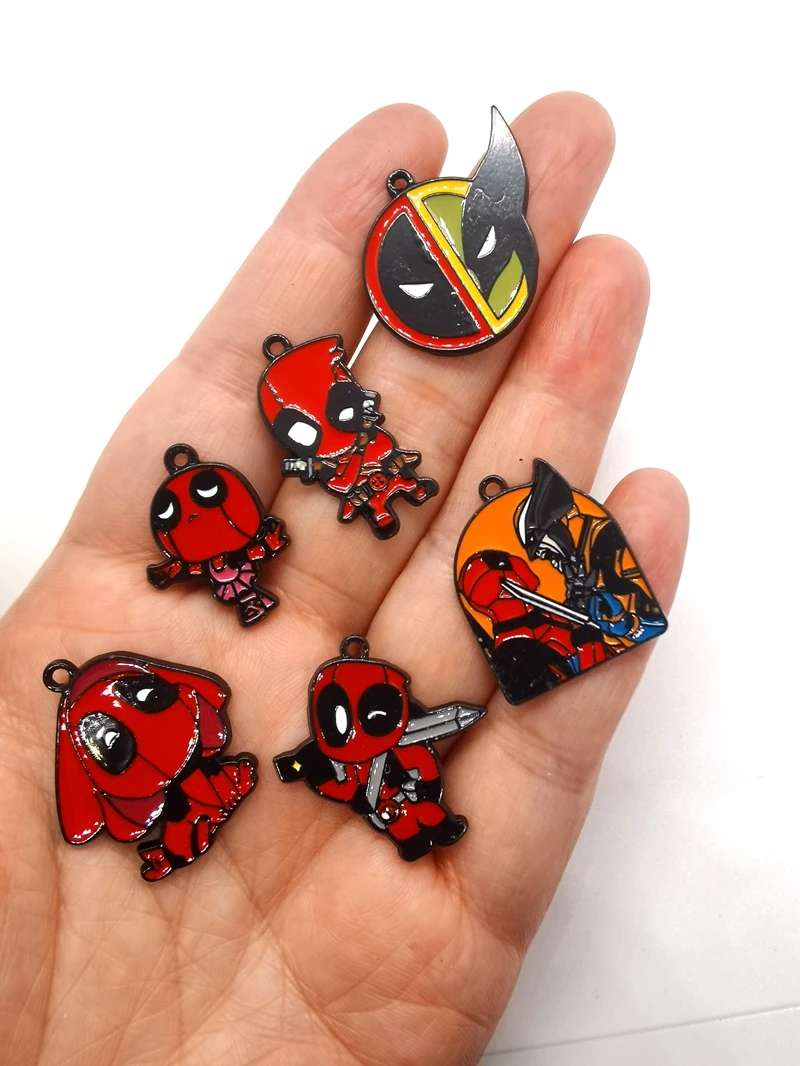 الكثير الكرتون 10 قطع المعادن المينا سحر الأقراط DIY مفتاح سلسلة قلادة قلادة سوار مجوهرات النتائج اليدوية هدية